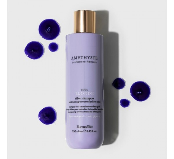 Матиращ шампоан против жълти оттенъци Farmavita Amethyste Cool Blonde Silver Shampoo 250 ml